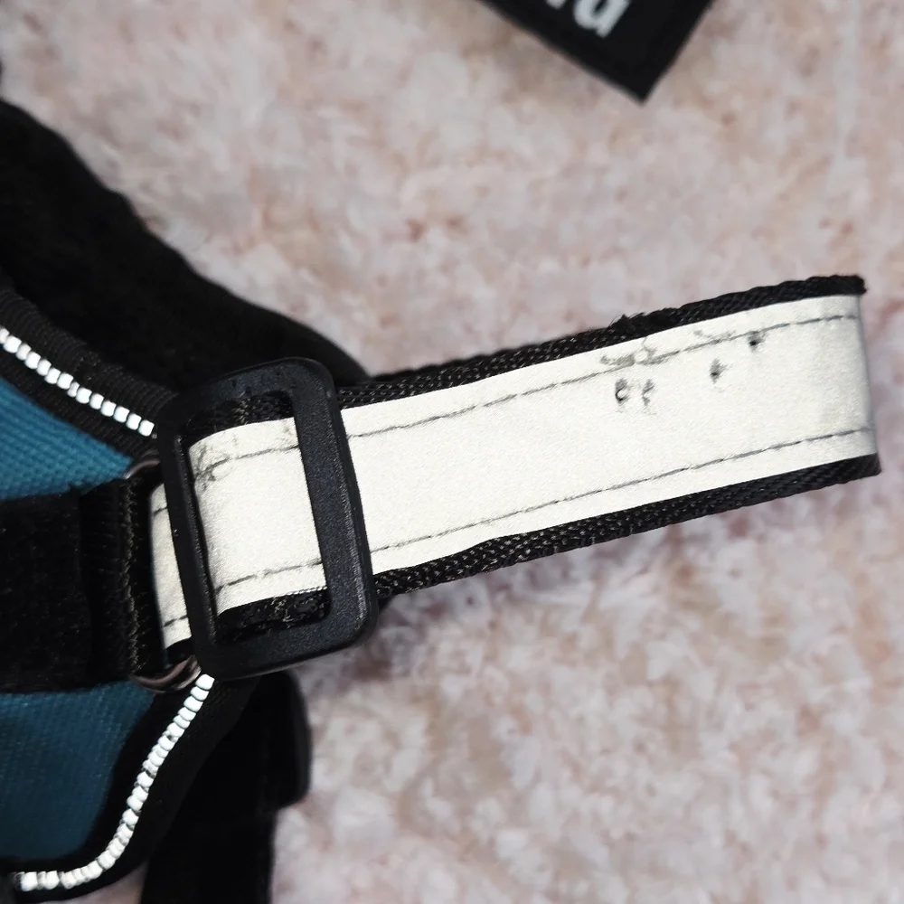 Teal and Black Dog Harness with Patches XS ESA